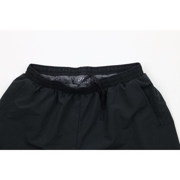 Asics Mens Medium Reflective Logo Lined Jogging Running Shorts Black Polyester - Picture 2 of 9